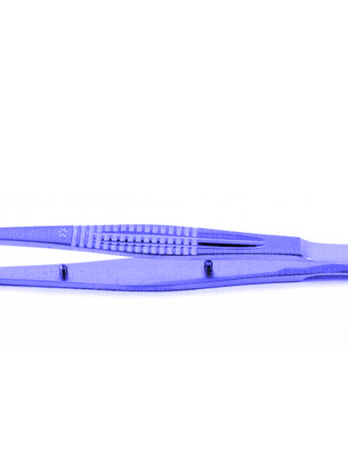 Castroviejo Suture Forceps, 1X2 Teeth, 0.3mm Tip, Titanium-BlueLine