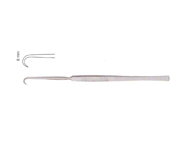 Bergmann Retractor Hook, 14cm, Single Prong, Sharp
