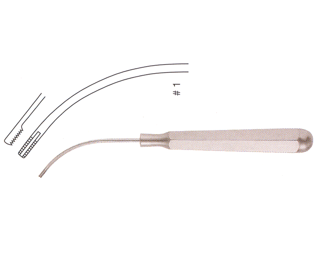 Dingman Cartilage Abrader #1, 15cm, Curved Left